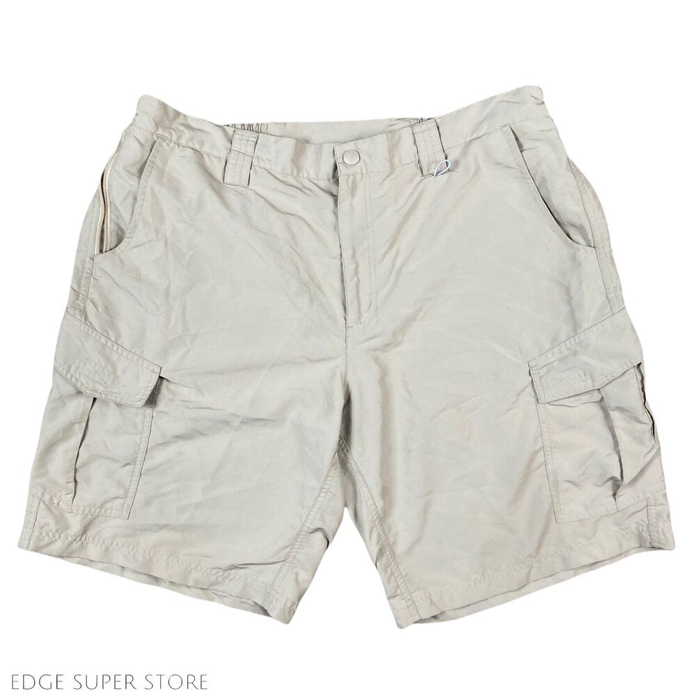 Field & Stream Khaki Beige Outdoor Hiking Camping Belted Shorts Size XLarge